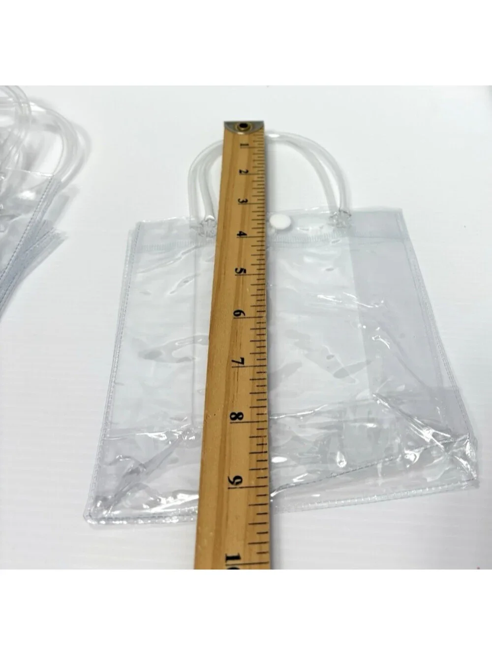 Clear PVC Gift Bags With Handles Transparent Plastic Tote 10pc Goodie Party Bags